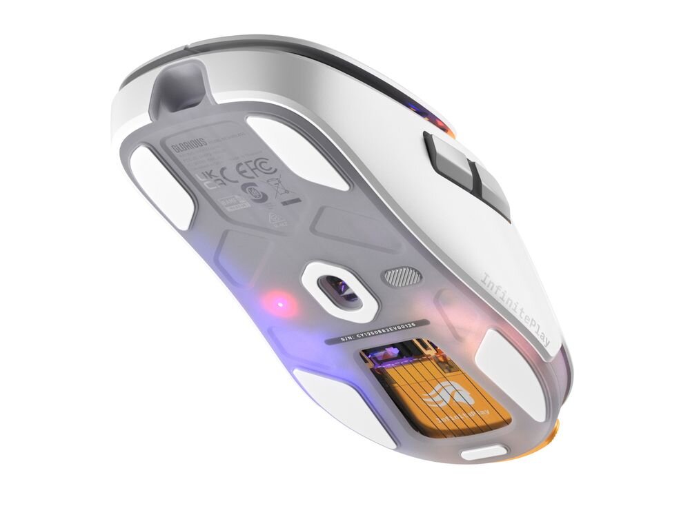 Glorious Gaming Model O3 systemu InfinitePlay technologia Guardian 10 godzin bez ryzyka utraty połączenia - Spodnia strona myszy 