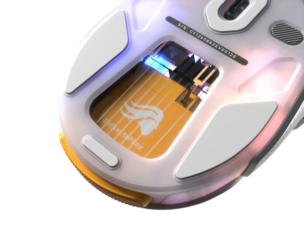 Glorious Gaming Model O3 Sensor optyczny BAMF 3.0 czułością sięgającą 30 000 DPI szybkością śledzenia 750 IPS i akceleracją na poziomie 50G - Zbliżenie na czujnik optyczny BAMF 3.0