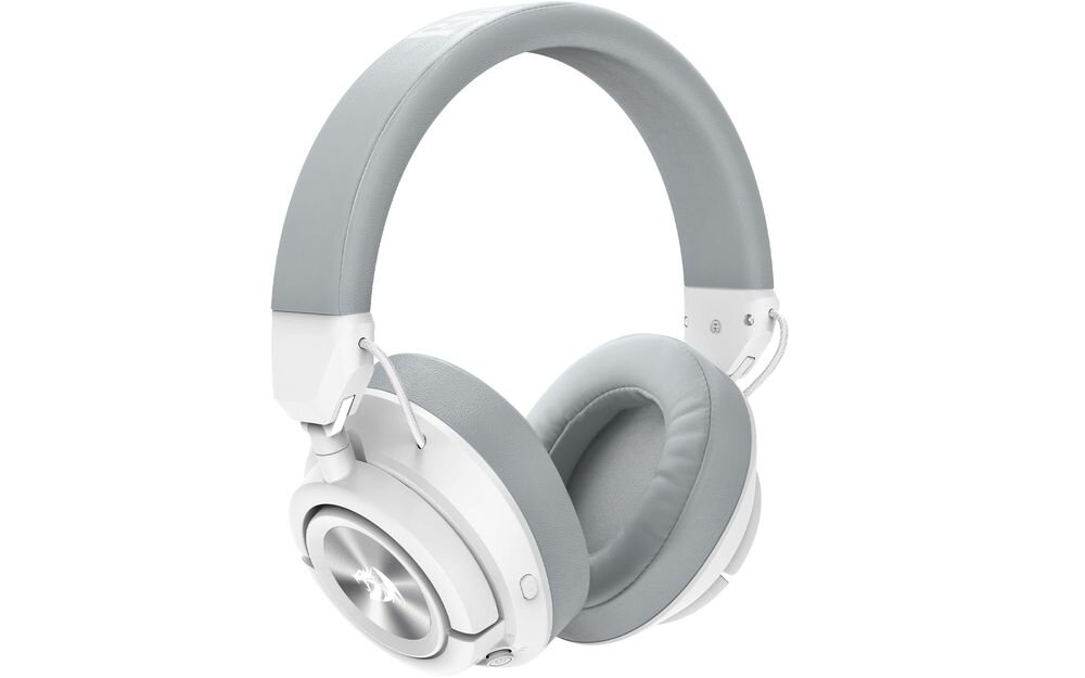 Słuchawki REDRAGON Spectra Pro H889WG bateria 750 mAh czas pracy 34 godziny ładowanie USB-C, słuchawki po skosie na białym tle