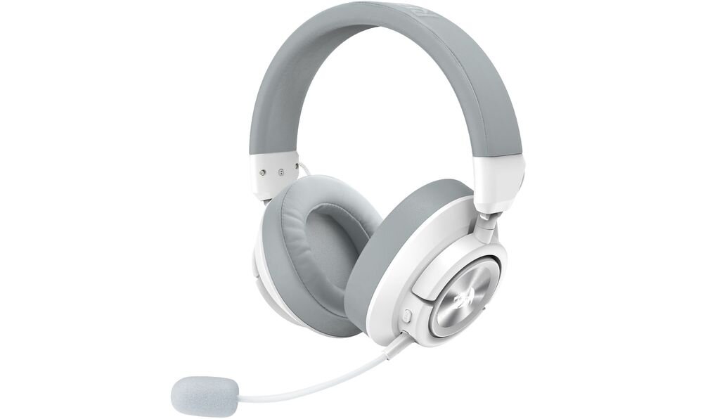 Słuchawki REDRAGON Spectra Pro H889WG mikrofon wielokierunkowy odpinany redukcja szumów odsłuch mikrofonu, słuchawki po skosie na białym tle