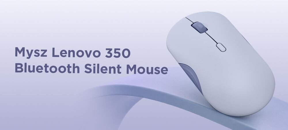 LENOVO 350 - mysz na jasnym tle, obok model i marka
