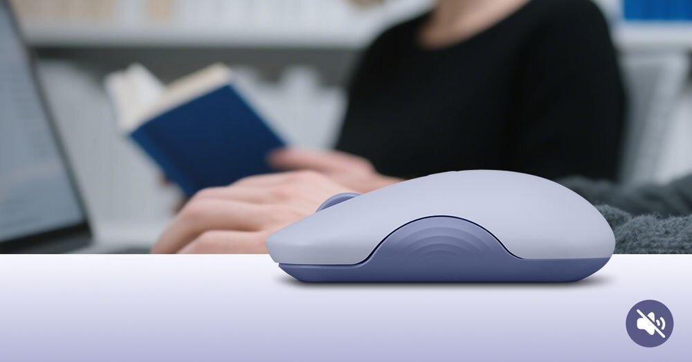 LENOVO 350 Lenovo 350 Bluetooth Silent Mouse Ciche kliknięcia ergonomiczna konstrukcja Konfigurowalne przyciski oraz 3-stopniowa regulacja DPI do 2400 - mysz od boku na tle biura