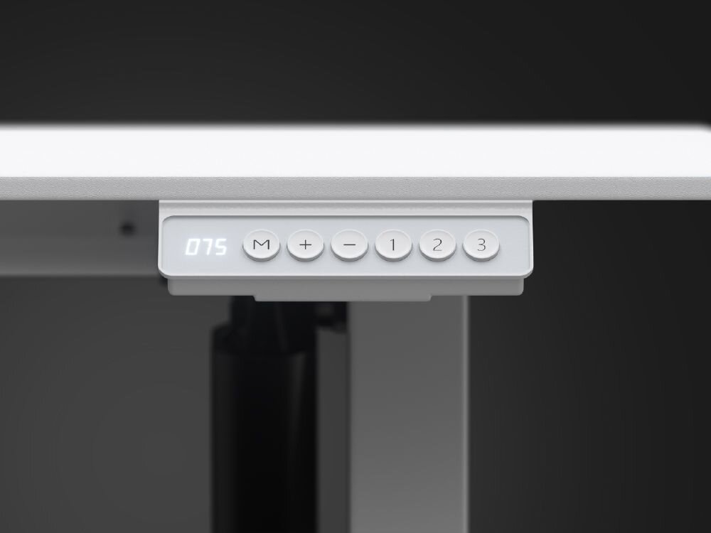 Biurko ENDORFY Atlas S Electric Biały Panel sterowania biurka ENDORFY Atlas S Electric z wyświetlaczem wysokości dotykowy panel sterowania zapis 3 wysokości wygoda