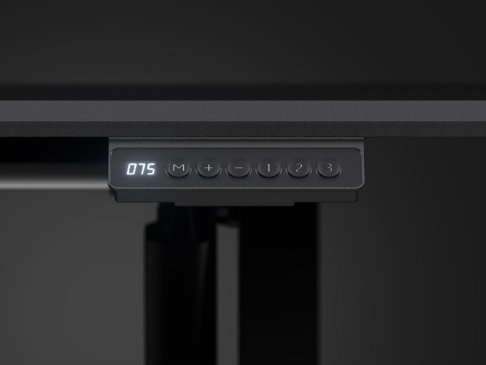 Biurko ENDORFY Atlas S Electric Czarny Panel sterowania biurka ENDORFY Atlas S Electric z wyświetlaczem wysokości dotykowy panel sterowania zapis 3 wysokości wygoda