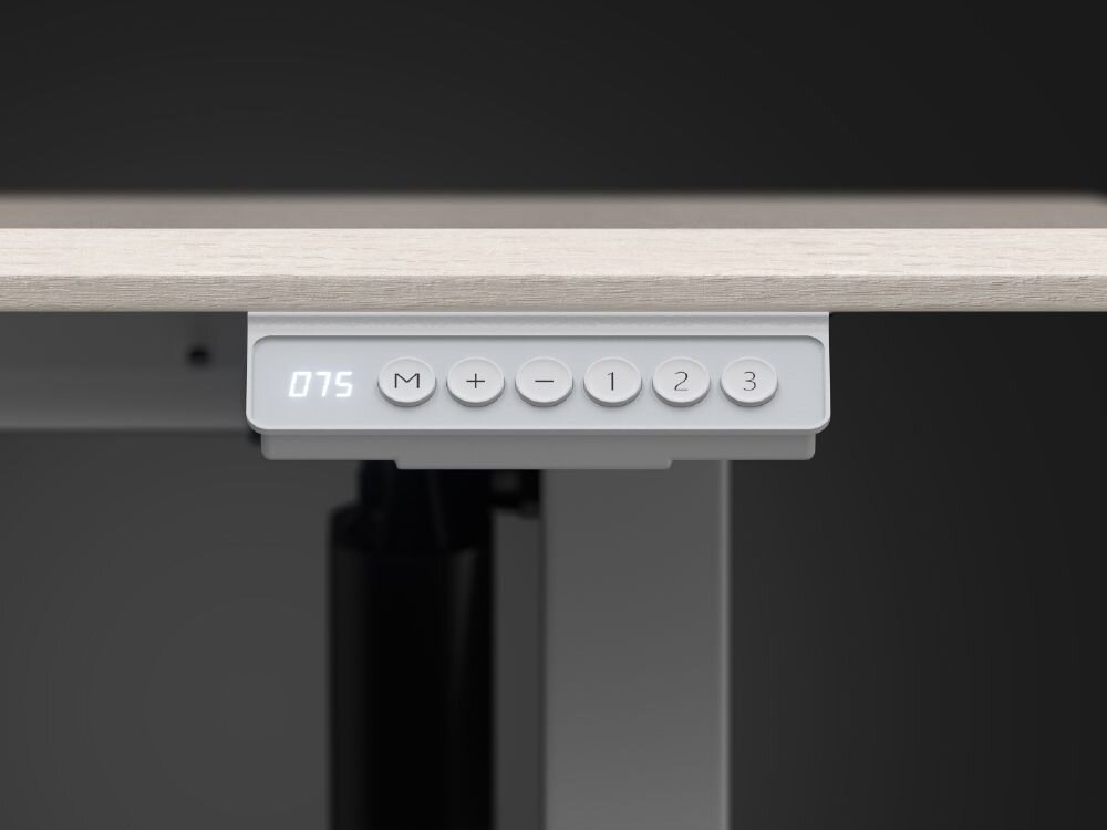 Biurko ENDORFY Atlas S Electric Jasne Drewno Panel sterowania biurka ENDORFY Atlas S Electric z wyświetlaczem wysokości dotykowy panel sterowania zapis 3 wysokości wygoda