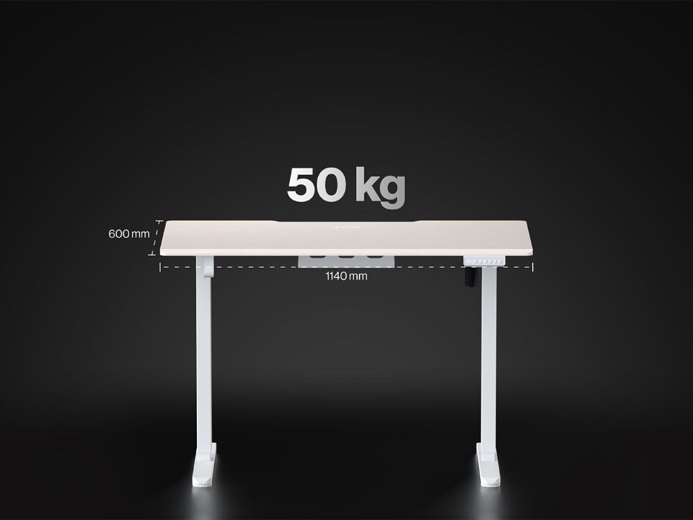 Biurko ENDORFY Atlas S Electric Jasne Drewno z blatem o wymiarach 1140×600 mm i maksymalnym obciążeniem do 50 kg MDF starannie wykończone krawędzie