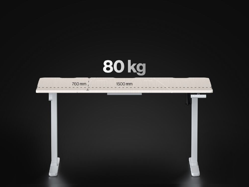 Biurko ENDORFY Atlas L Electric Jasne Drewno z blatem o wymiarach 1500×760 mm i maksymalnym obciążeniem do 80 kg MDF starannie wykończone krawędzie