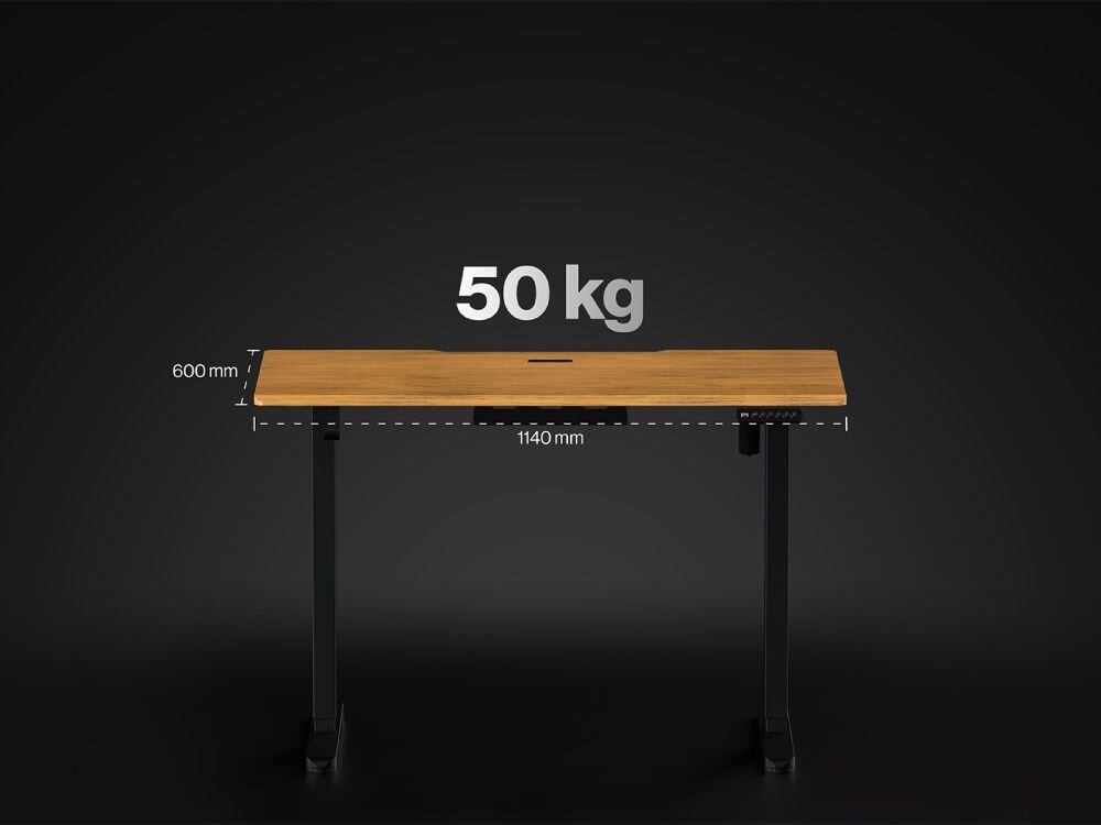 Biurko ENDORFY Atlas S Electric Ciemne Drewno z blatem o wymiarach 1140×600 mm i maksymalnym obciążeniem do 50 kg MDF starannie wykończone krawędzie