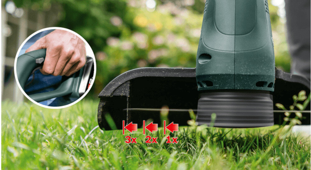 Podkaszarka elektryczna BOSCH ART 24 solidny sprzęt niska waga 2,8 kg niski poziom głośności do 93 dB