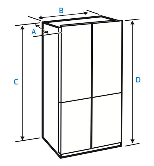 Rysunek techniczny lodówki RS51K54F02C