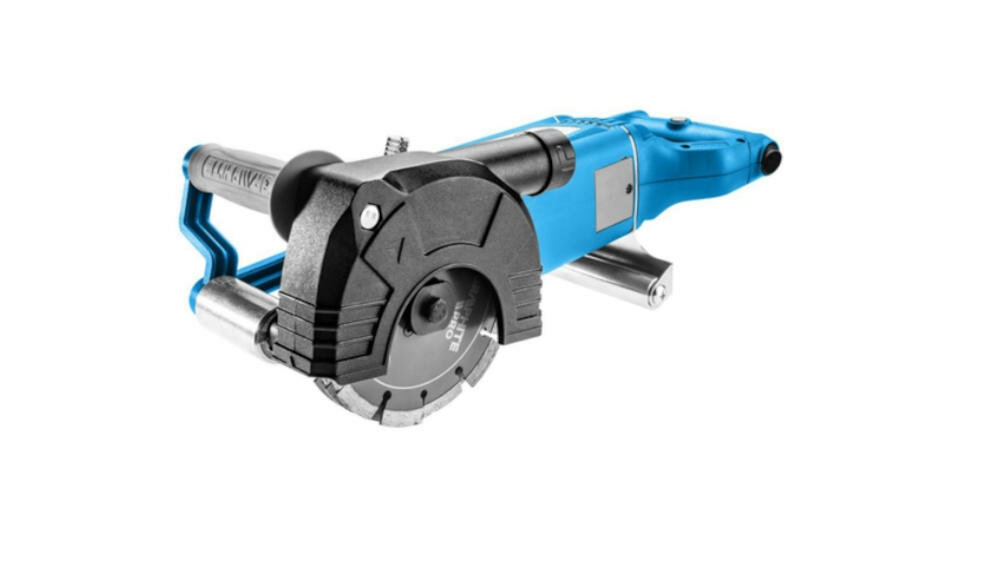 GRAPHITE-PRO-59GP300 bruzdownica wgłębienia przewody rowkowanie bruzdowanie instalatorstwo sanitarne bruzdy przewody elektryczne regulacja głębokość cięcie ergonomiczny włącznik odprowadzanie pył metalowe rolki szczotki węglowe