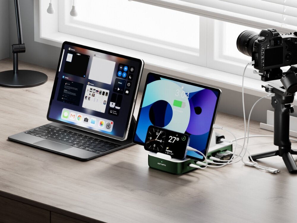 Stacja ładowania Team 100W 5C/1A włącznie 6 kabli, zielony – ładowanie do 9 urządzeń naraz