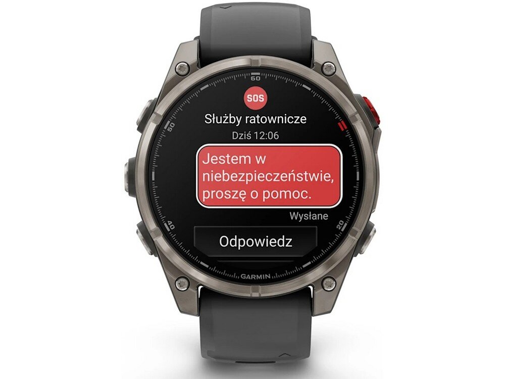 GARMIN Fenix 8 Pro bezpieczeństwo alerty lokalizacja SOS
