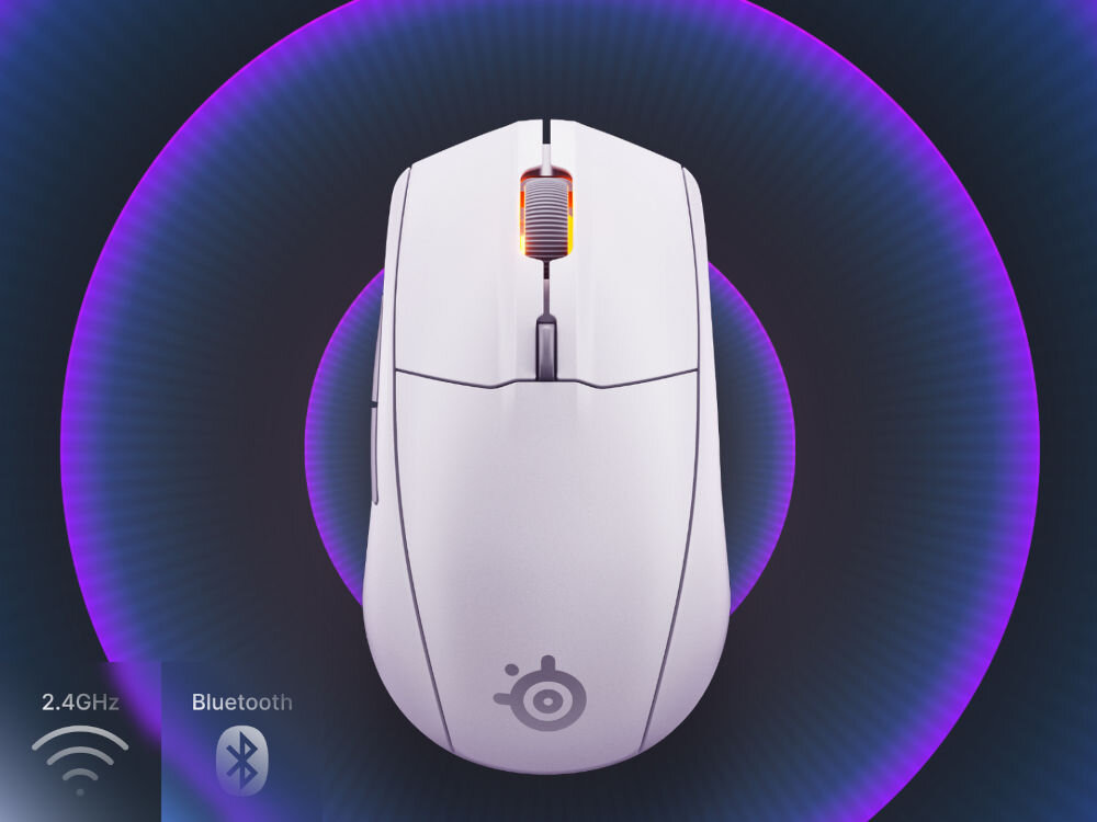 Mysz STEELSERIES Rival 3 Wireless Gen 2 wizualizacja łączności bezprzewodowej połączenie 2,4 GHz Bluetooth Quantum 2.0 Dual Wireless