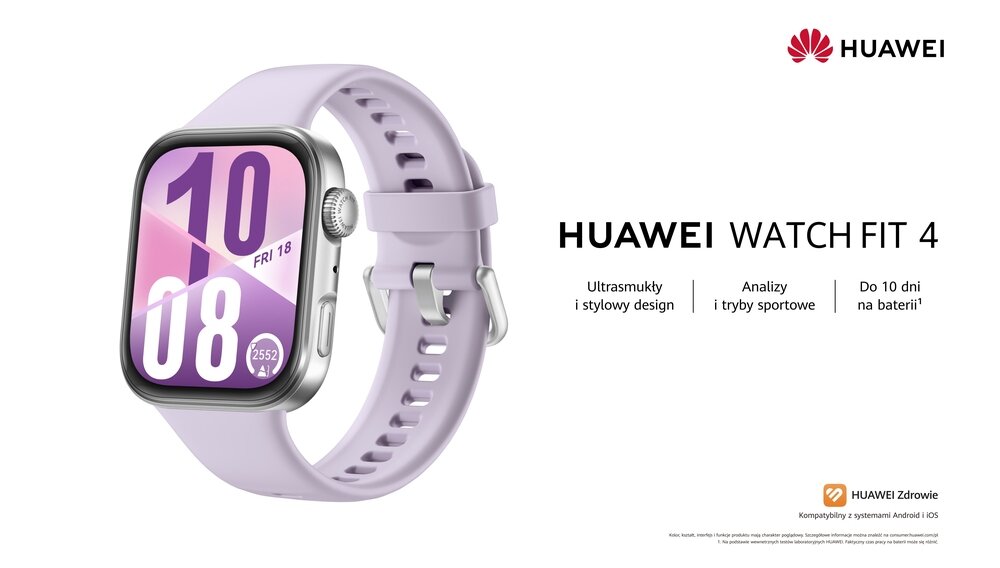 Smartwatch HUAWEI Watch Fit 4   kv początek opisu