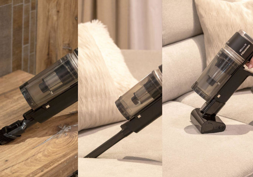 Odkurzacz HISENSE HVC676451DA wysoka moc ssania 120 W skuteczne sprzątanie drobne cięższe zanieczyszczenia technologia InverterTech akumulator Li-Ion 25,2 V wydajny czas pracy do 15 minut przy maksymalnej mocy do 20 minut na średnich obrotach do 60 minut na niskiej mocy pełne naładowanie około 5 godzin 