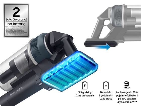 Jak przebiega ładowanie baterii w odkurzaczu Samsung