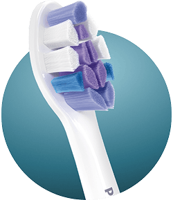 Zbliżenie na końcówkę szczoteczki.