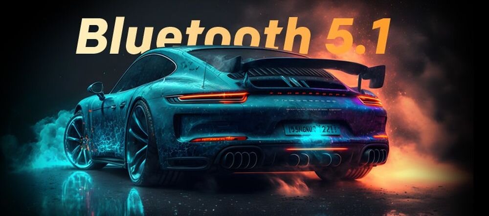 METZ 32MQF7030Z Bluetooth 5.1, stabilne połączenie, duży zasięg, samochód na ciemnym tle