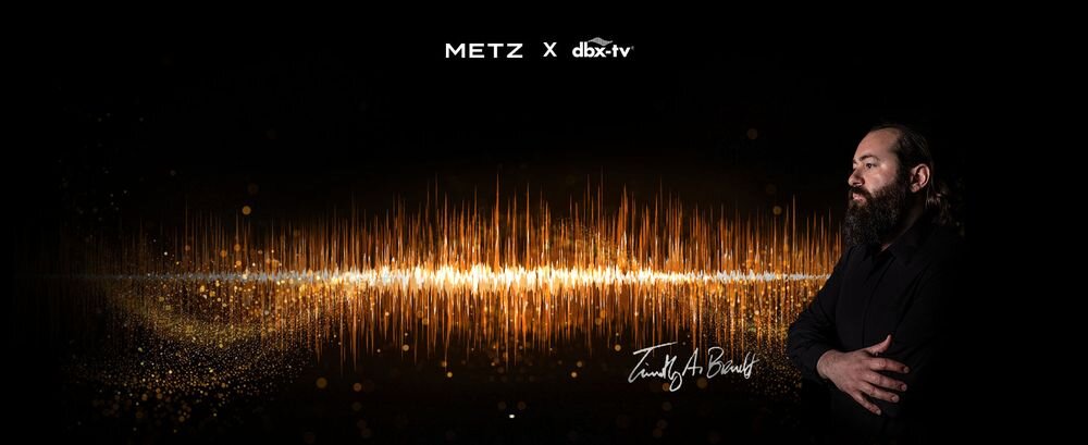 Telewizor METZ 50MQF7500Z dbx-tv czysty dźwięk, wizualizacja dźwięku na czarnym tle