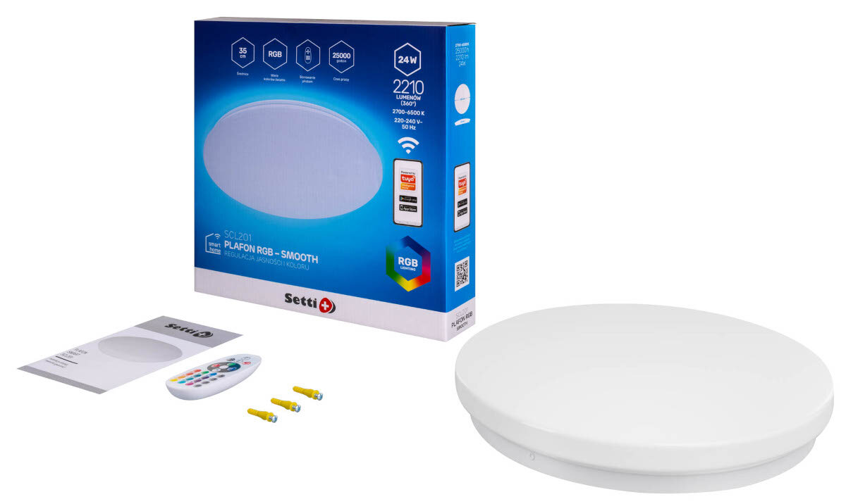 Plafon SETTI+ SCL201 Wi-Fi zawartosc opakowania