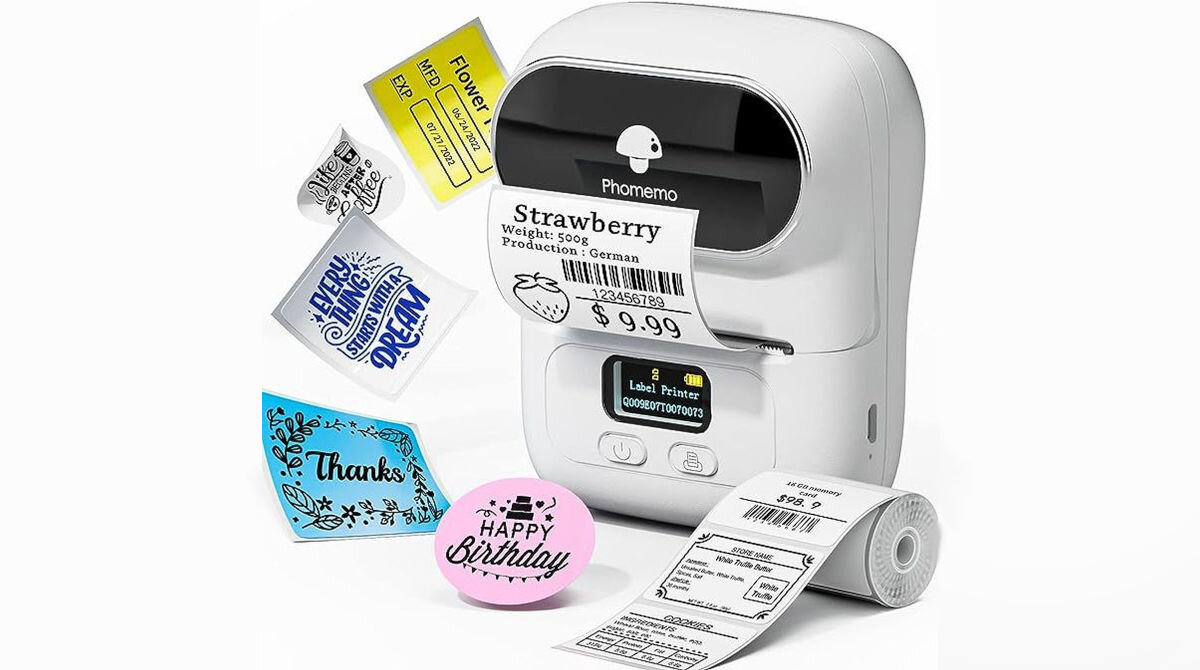 Drukarka PHOMEMO M110 Biały kompatybilne z systemem Android iOS bluetooth 4.0 Windows Mac OS złącze USB-C