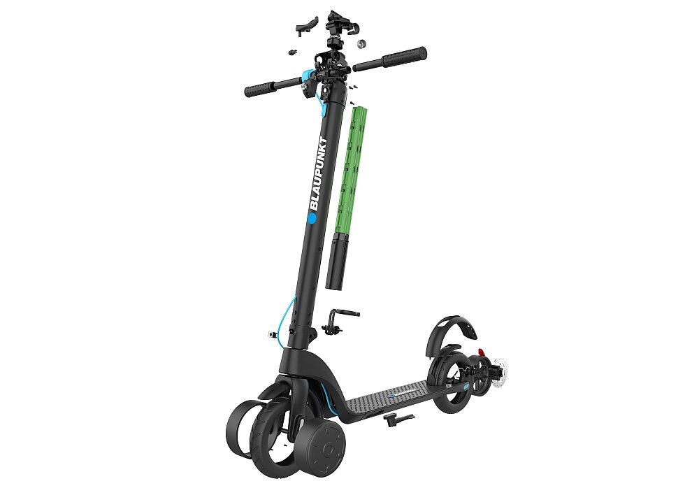 Hulajnoga elektryczna BLAUPUNKT ESC808 bateria akumulator pojemność zasięg