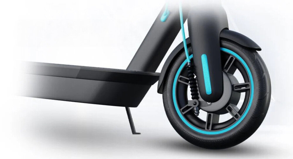 Hulajnoga elektryczna MOTUS Scooty 10 GEN 5 Szary przedni hamulec bebnowy duza sila hamowania zamknieta konstrukcja ochrona przed deszczem i wiglocia stopien ochrony IP54