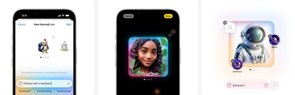 Smartfon Apple iPhone - ekran smartfona i widok powiadomien, bibiloteka, funkcje rozdzka, narzedzia, obraz ai, image playground