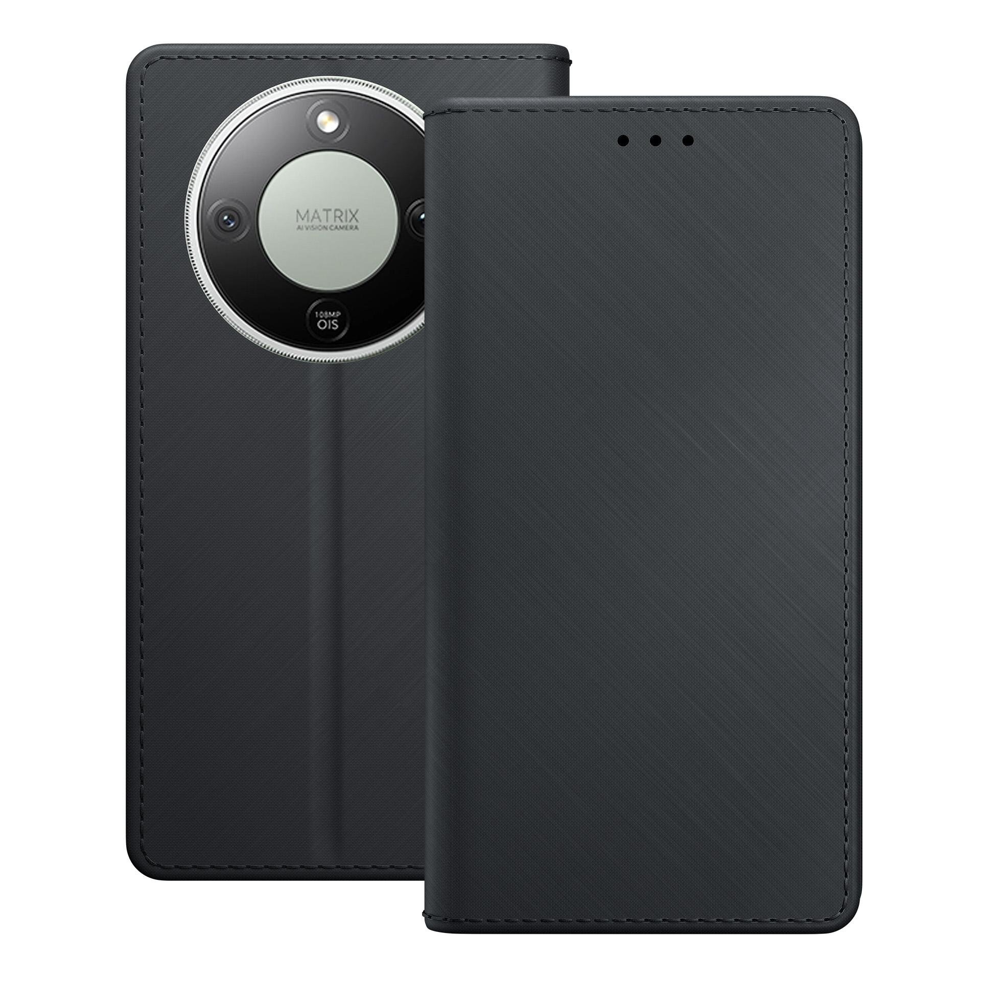 Czarny futerał na telefon z okrągłym wycięciem na aparat, na którym widnieje napis \'MATRIX AI VISION CAMERA 108MP OIS\'.