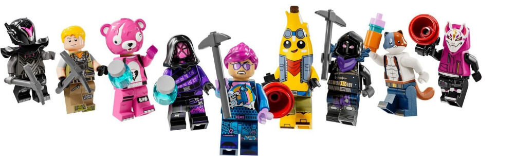 LEGO 77073 Fortnite Bus bojowy różnorodne akcesoria 9 minifigurek inspirowanych grą Fortnite