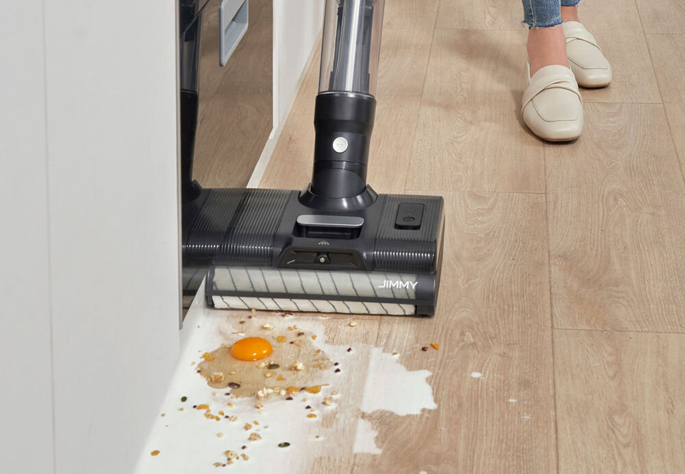 Odkurzacz JIMMY PW11 z aktywnym mopowaniem obrotowa szczotka czyszczenie narożników i krawędzi skuteczne usuwanie brudu obrotowy mechanizm manewrowanie urządzeniem w ciasnych przestrzeniach 
