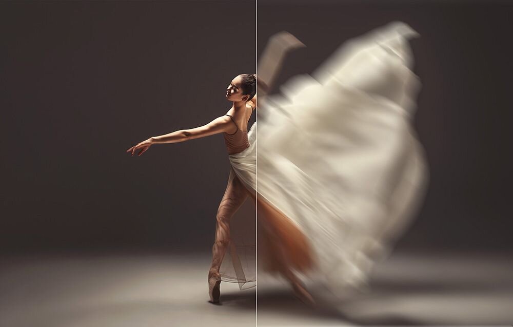 Telewizor DREAME 55Q100 120 Hz Turbo Motion MEMC płynny obraz, osoba wykonująca balet