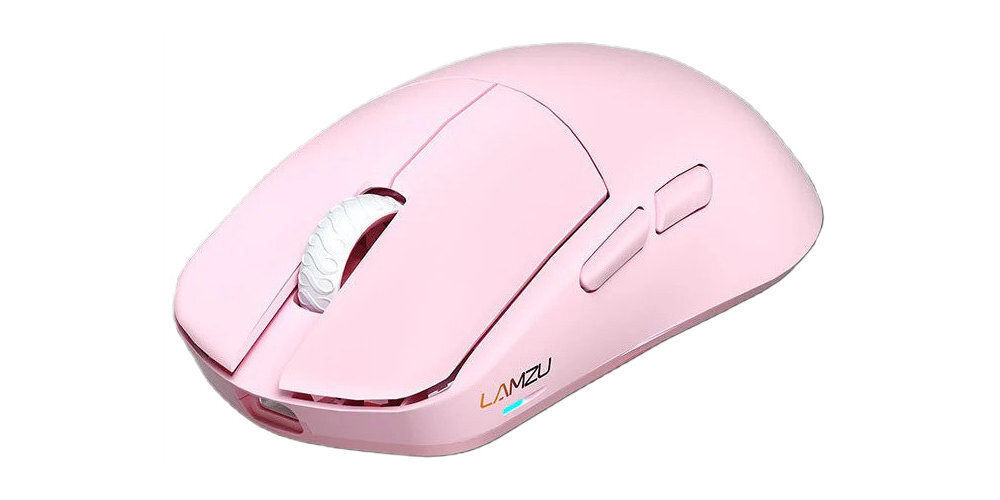 LAMZU Maya X LAMZU Maya X mysz gamingowa Ergonomiczna konstrukcja palm grip, claw grip oraz fingertip grip wyważonej budowie wysokiej czułości sensorów - czarna mysz na białym tle