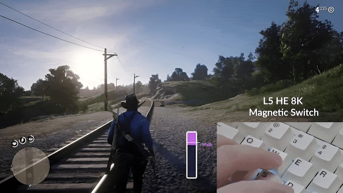 KEYCHRON Lemokey L5 HE 4 różnych akcji jednemu klawiszowi głębokości jego wciśnięcia Lekkie naciśnięcie głębsze puszczenie klawisza wielowarstwowe sterowanie- przedstawienie funkcji Dynamic Keystrokes