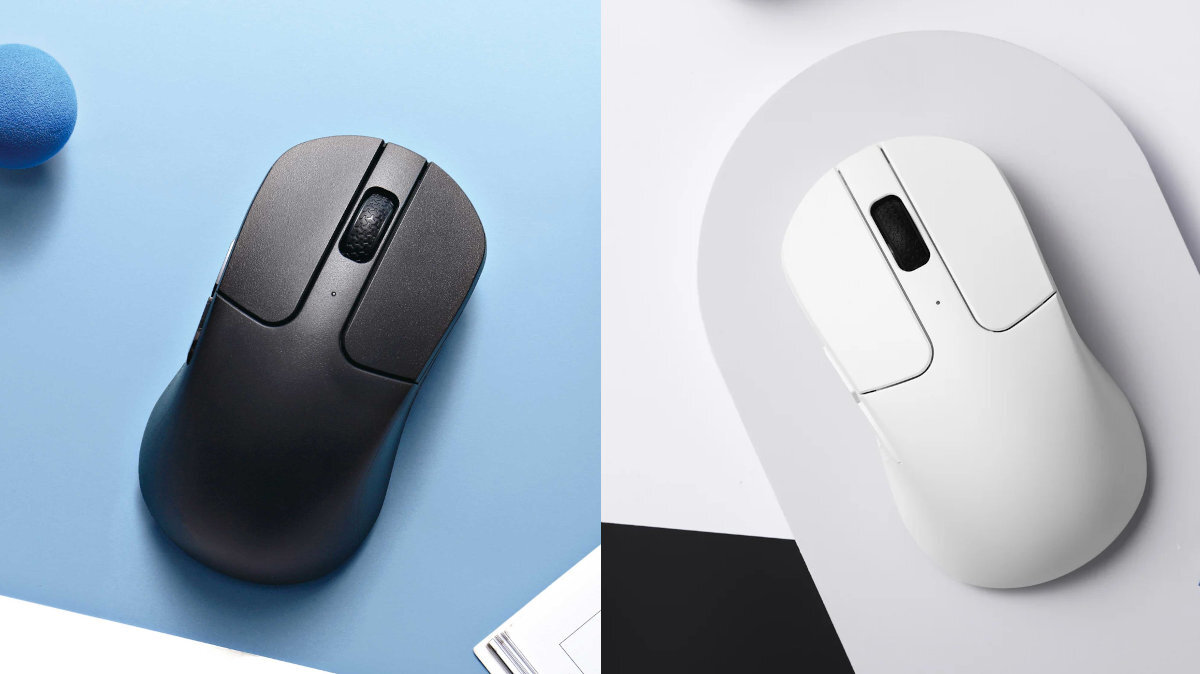 M3 Mini czarnej oraz białej dwóch wersjach kolorystycznych wysoką jakością wykonania elegancki wygląd - mysz w dwóch wariantach kolorystycznych od góry