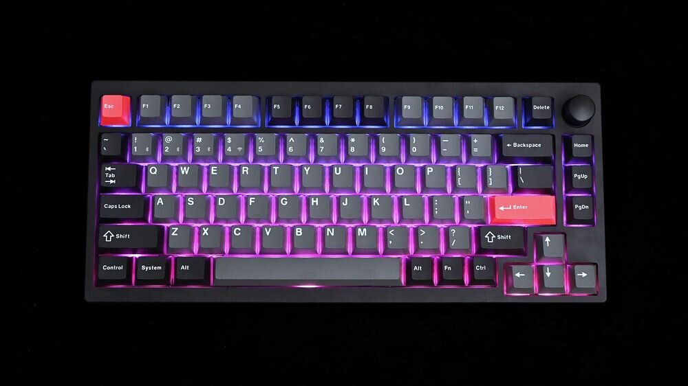 KEYCHRON Lemokey P1 Pro Podświetlenie RGB KEYCHRON Lemokey P1 Pro trybów świetlnych regulacji jasności oraz prędkości animacji wyraźnie podświetlonym klawiszom - podświetlenie rgb klawiatury