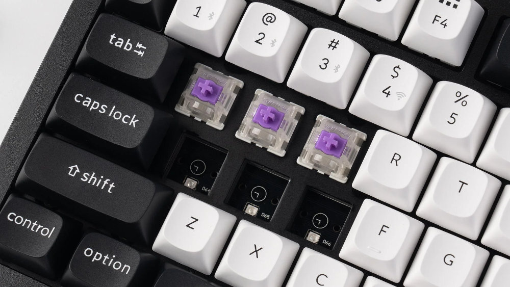KEYCHRON Q1 HE Gateron Double-Rail Magnetic Hall Effect konstrukcji podwójnej szyny fabrycznemu smarowaniu 0,1 mm w zakresie od 0,5 do 3,8 mm 0,8 mm lub 1,0 mm Mechanizm resetu - zbliżenie na przełączniki
