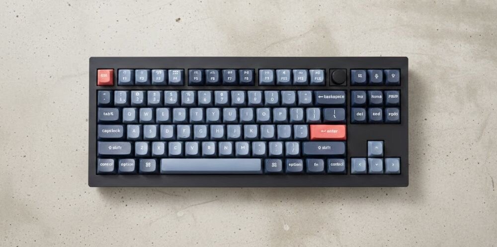 KEYCHRON V3 Max KEYCHRON V3 Max 369 × 149 x 30 mm 696 g Lekka konstrukcja stabilna rama - klawiatura od góry na jasnym tle