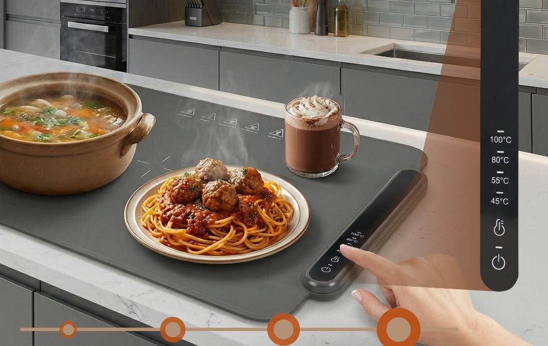 Podgrzewacz do potraw EXTRALINK EX.95009  4 ustawienia temperatury dopasowanie kontrola proces Regulacja daje kontrolę nad procesem