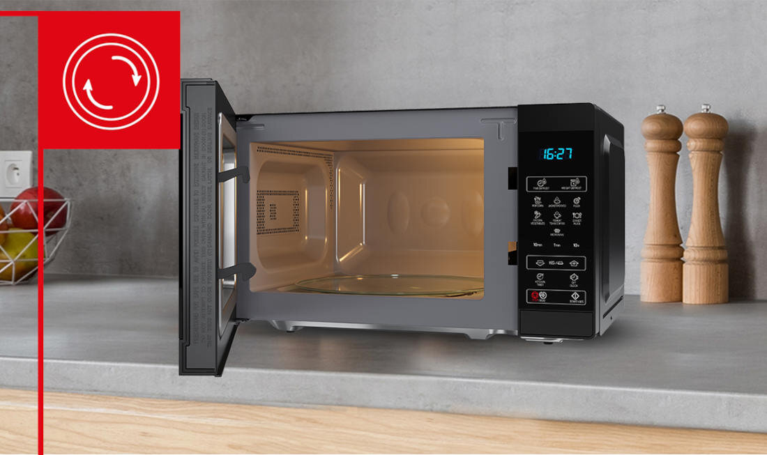 Kuchenka mikrofalowa SHARP YC-MS02E-B talerz obrotowy