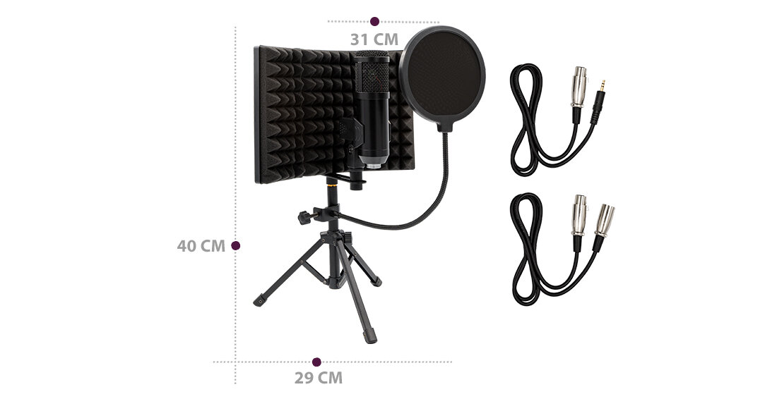 Mikrofon MUSICMATE MM-400 StudioMaster zestaw