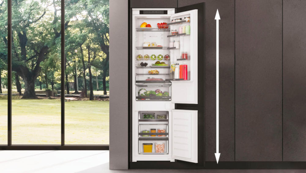 HAIER chłodziarka zamrażarka pojemność niestandardowe wymiary wnętrze dużo miejsca zabudowa