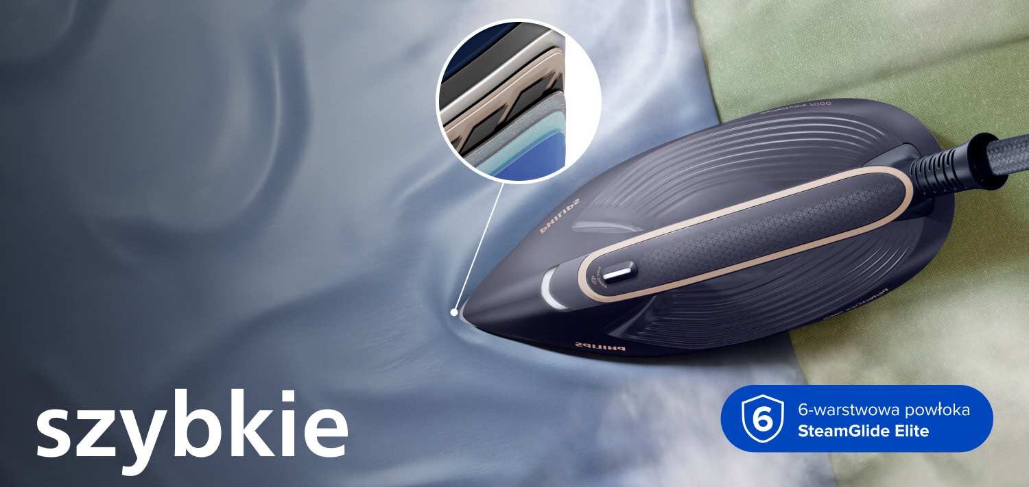 Stopa żelazka zapewnia dobry poślizg na wszystkich tkaninach