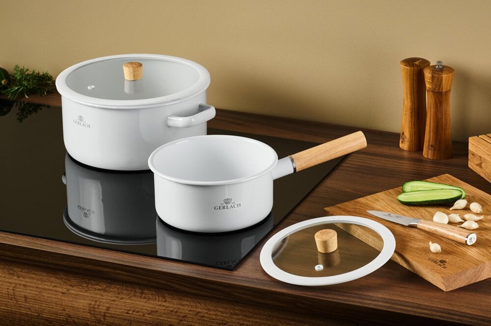 Zestaw garnków GERLACH Natur Enamel Biały (6 elementów) kv początek opisu