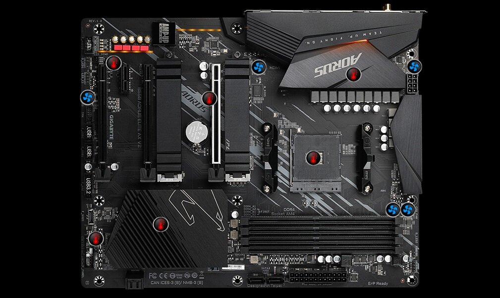 Płyta główna GIGABYTE B550 Aorus Elite AX V2 sloty PCI Express x16