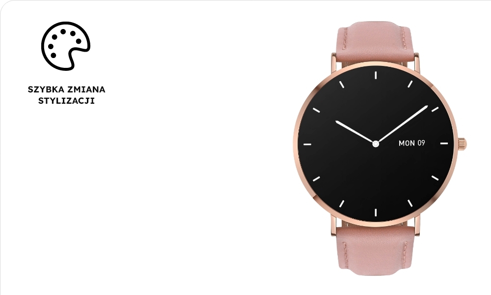 Smartwatch GARETT Verona smartwatch na kolorowym tle, monitoring zdrowia, sledzenie aktywnosci