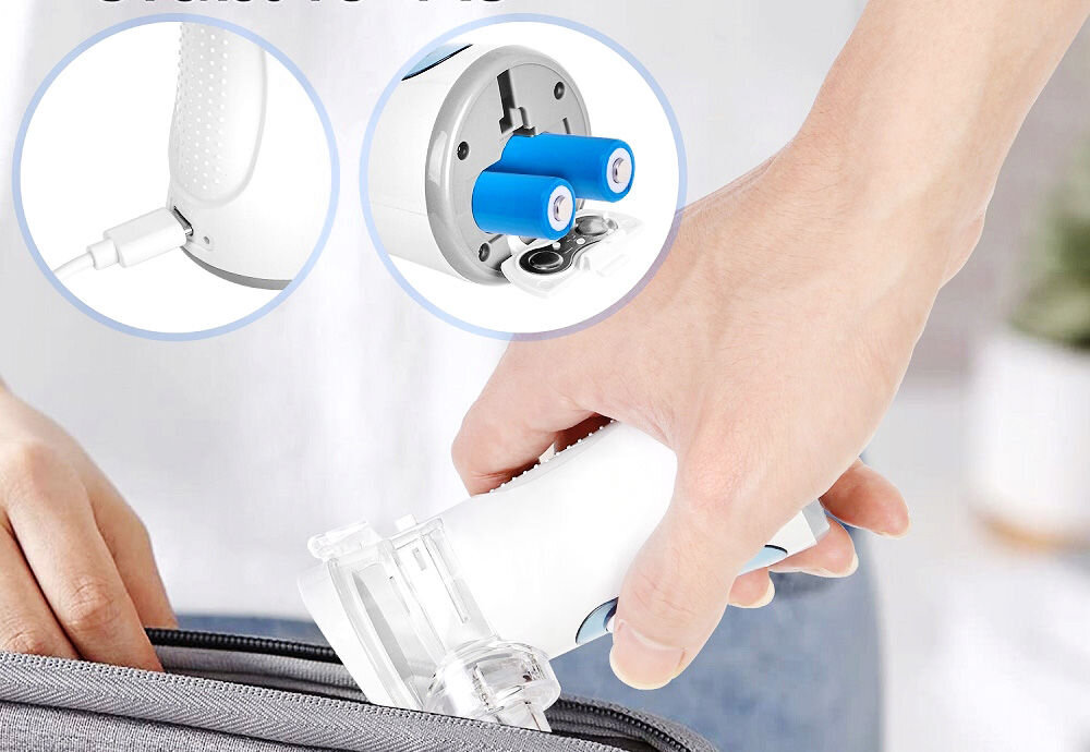 Inhalator nebulizator siateczkowy MISURE Mi-Mesh zasilany bateriami AA złącze USB-c MOBILNOŚĆ PRAKTYCZNOŚĆ PODŚWIETLENIE zwiększona wygoda użytkowania