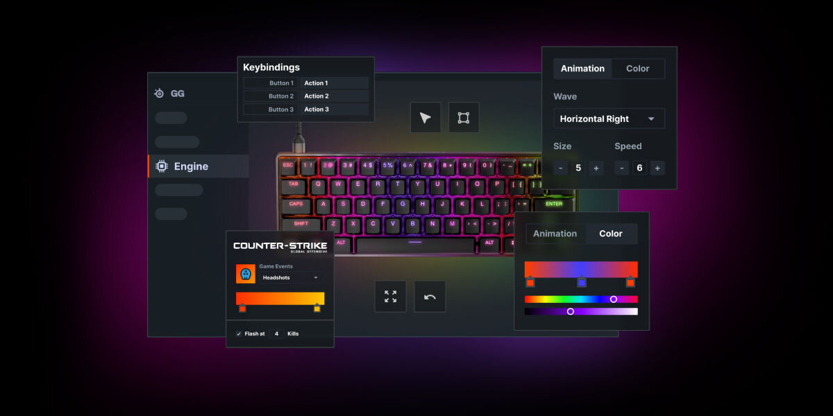 Klawiatura STEELSERIES Apex 9 Mini aplikacja Engine kolory RGB