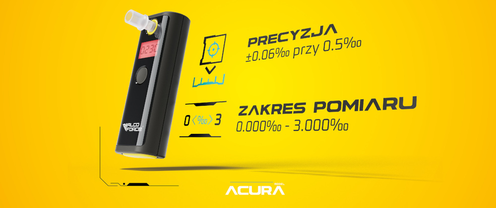 Alkomat ALCOFORCE Acura odczytywanie wyników prosta obsluga